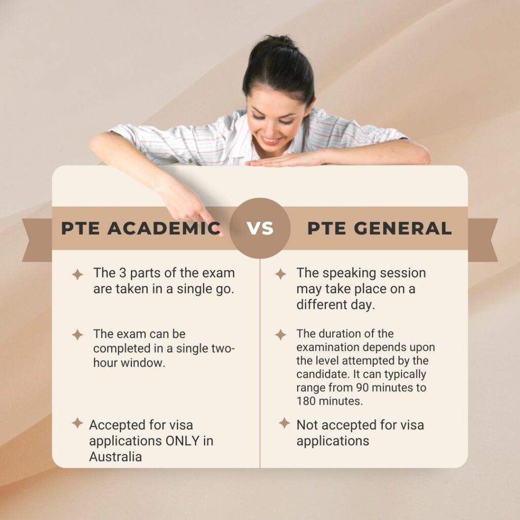 difference between PTE academic vs pte general